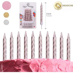 Spiral Candles Cake Topper - Rose Gold by Shatchi