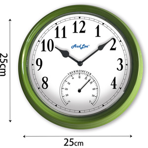 Pololio Wall Clock with Thermometer - Green by Audlee