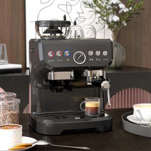 HOMCOM Espresso Machine with Integrated Bean Grinder Steam Wand - Black by HOMCOM