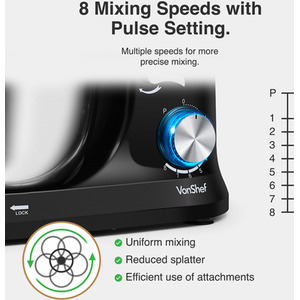 Electric Black Stand Mixer - Black by VonShef