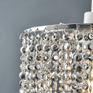 Modern Chrome Acrylic Bead Effect Silver Ceiling Pendant Light Shade - Silver by ValueLights