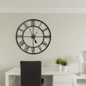 Large Metal Oversized Roman Numerals Wall Clock - Black / 97cm / 9cm by WALPLUS