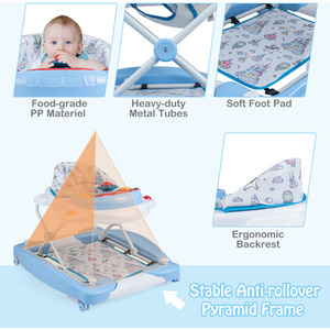 6 in 1 Anti-Rollover Toddler Walker - Blue by Costway