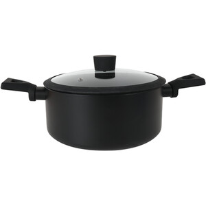 Ayano Soft Touch Non Stick Saucepan with Lid - Black / 20cm by Kitchenmaster