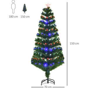 HOMCOM 5ft Artificial Christmas Tree LED Snowflake - Green by HOMCOM