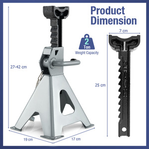 2 Tons Heavy-duty Steel High Lift Jack Stands - Grey by Costway