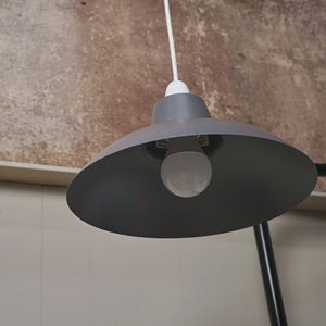 Civic Pair of Dark Grey Ceiling Pendant Shade - Grey by ValueLights