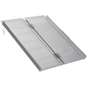HOMCOM 3ft Aluminium Folding Wheelchair Ramp And Mobility Suitcase - Silver by HOMCOM
