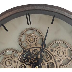 Vanity Living Round Glass Front Gear Wall Clock - copper / 36cm by Vanity Living