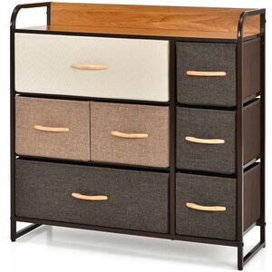 Storage Tower Cabinet Organiser Unit - Brown by Costway