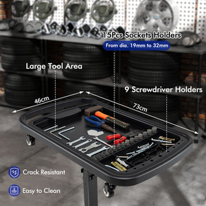 2-in-1 Rolling Tool Tray Work Table - Black by GAINOOM