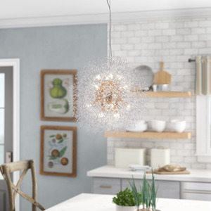 16 Lights Dandelion Ceiling Lighting Crystal Pendant - Gold