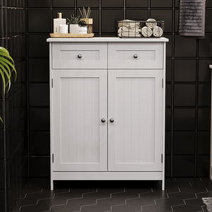 Priano 2 Drawer 2 Door Freestanding Cabinet - White by Vida Designs