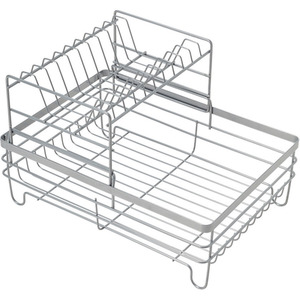 Kitchen Dish Drainer with Draining Board - Silver Grey by lifeideas