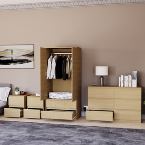 Denver Bedroom Set (2 Drawer Bedside (x2), 6 Drawer Chest, 2 Door Wardrobe) by Vida Designs