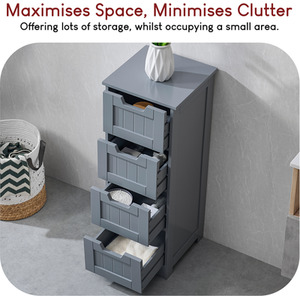 Priano 4 Drawer Freestanding Unit - Light Grey by Vida Designs