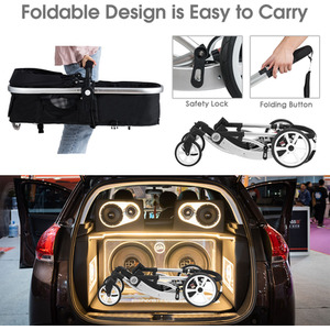 2-in-1 Baby Stroller Pushchair Reversible Bassinet Pram - Black by Costway