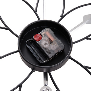 24 Inch Classic Metal Decorative Non-Ticking Wall Clock - Black + Gold by Livingandhome