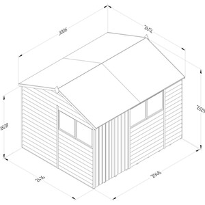 4LIFE Reverse Apex Shed Shed 10x8 - With Base / 4 / No Installation by Forest Garden