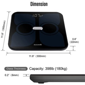 Digital Bluetooth Bathroom Weighing Scales Body Fat Smart Analyzer - Black by Bucanim
