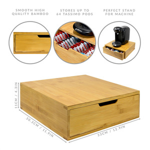 Tassimo Coffee 64 Pod Drawer and Stand - Bamboo by Maison & White