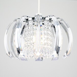 Ceiling Shade In Chrome Finish With Clear Acrylic Droplets - Silver by ValueLights