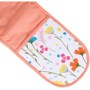In Bloom Double Oven Glove - White and Peach
