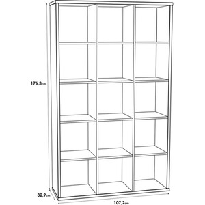 Mauro 3x5 Shelving Unit - Sand Oak by Furniture To Go