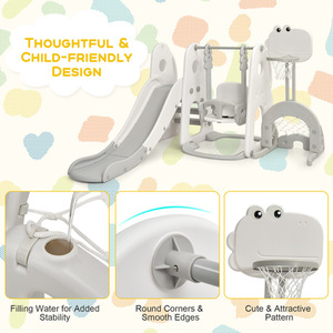 5 in 1 Climber Slide Playset by Costway