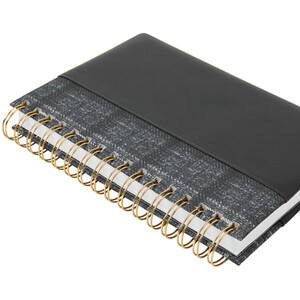 Tartan PU Chunky Notebook A5 - Grey