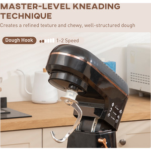 HOMCOM Stand Mixer 5L Food Mixer for Baking 6 Speeds and Pulse Setting - Black by HOMCOM