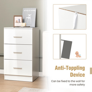 2 Pack Night Stand Storage Organizer - White by Costway