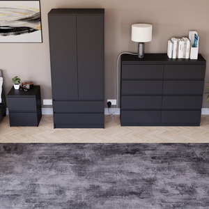 Denver Bedroom Set (2 Drawer Bedside, 8 Drawer Chest, 2 Door 2 Drawer Wardrobe) by Vida Designs