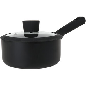 Ayano Soft Touch Non Stick Saucepan with Lid - Black / 20cm by Kitchenmaster