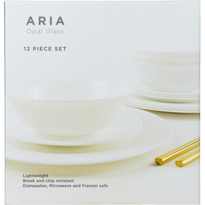 12-Piece Aria Dinner Set - White