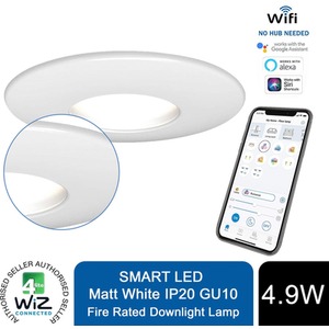 4lite WiFi And Bluetooth - IP20 Adjustable Satin Chrome by 4lite WiZ Connected