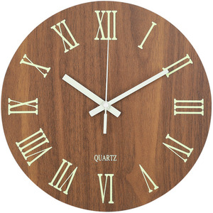 Luminous Silent Thin-Profile Wall Clock - Brown by Livingandhome