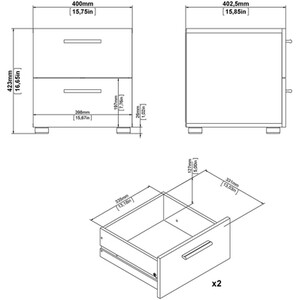 Pepe 3 Piece Bedroom Set - White Gloss
