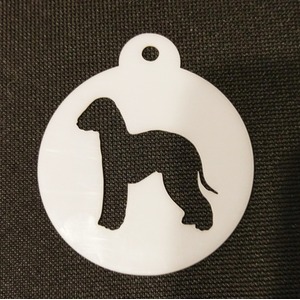 Dog Themed Coffee Stencil - White / Bedlington Terrier by Pet Mirrors