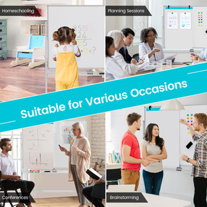 Magnetic Double Sided Whiteboard - White by Costway