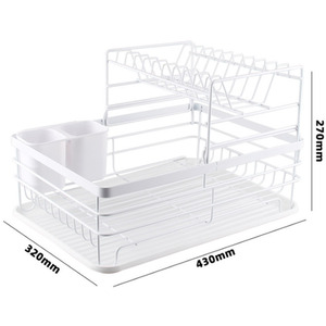 Kitchen Dish Drainer with Draining Board - White by lifeideas