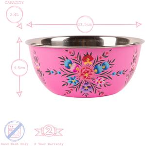 Pansy Picnic Bowl - 21.5cm - Raspberry Pansy / 21.5cm by Billy Can