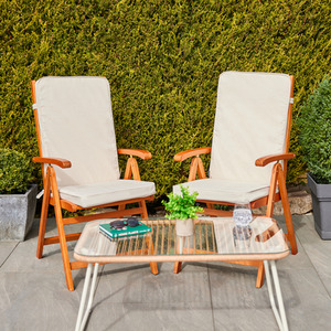 Icon Indoor Outdoor Chair Cushion with High Back - White / 2 by Icon