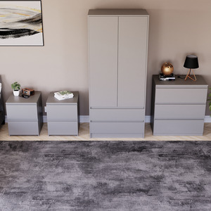 Denver Bedroom Set (2 Drawer Bedside (x2), 3 Drawer Chest, 2 Door Wardrobe) by Vida Designs