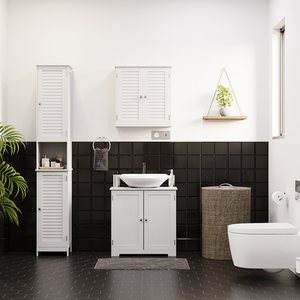 Liano 2 Door Wall Cabinet, White - White by Vida Designs