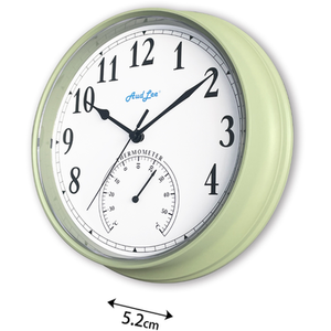 Tub Wall Clock with Thermometer - Pastel Green by Audlee