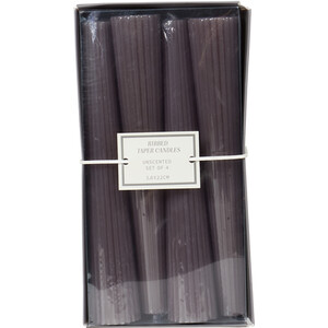 Pack of 4 Nordic Ribbed Taper Candles