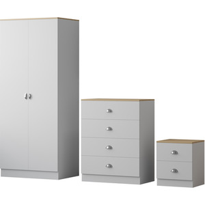 Esher 3 Piece Bedroom Furniture Set - White by FWStyle