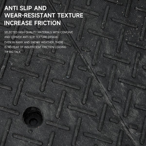 Striped Rubber Non-Slip Car Ramp - Black / 100*50*11cm by Livingandhome