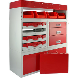 Firecracker Metal Van Racking - Red by Monster Racking